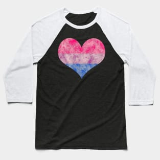 Bi Pride Heart - Watercolor Baseball T-Shirt